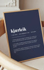 Definition Poster of Kjærleik on Deep Navy background
