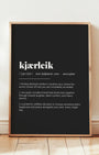 Definition Poster of Kjærleik on Midnight Ink background