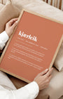 Definition Poster of Kjærleik on Terracotta background