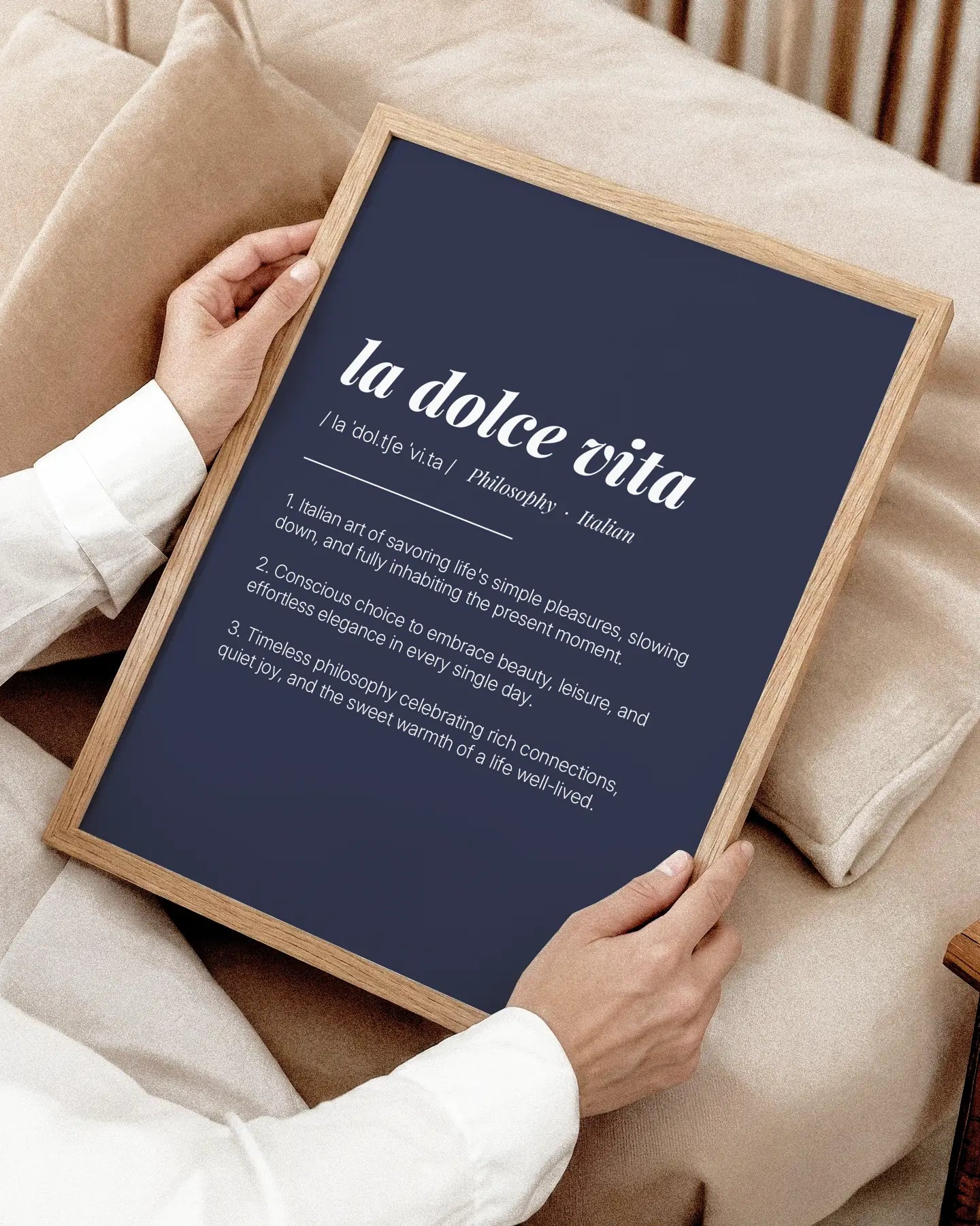 Definition Poster of La Dolce Vita on Deep Navy background