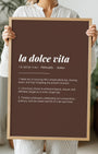 Definition Poster of La Dolce Vita on Espresso background