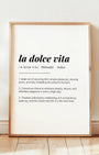 Definition Poster of La Dolce Vita on Gallery White background
