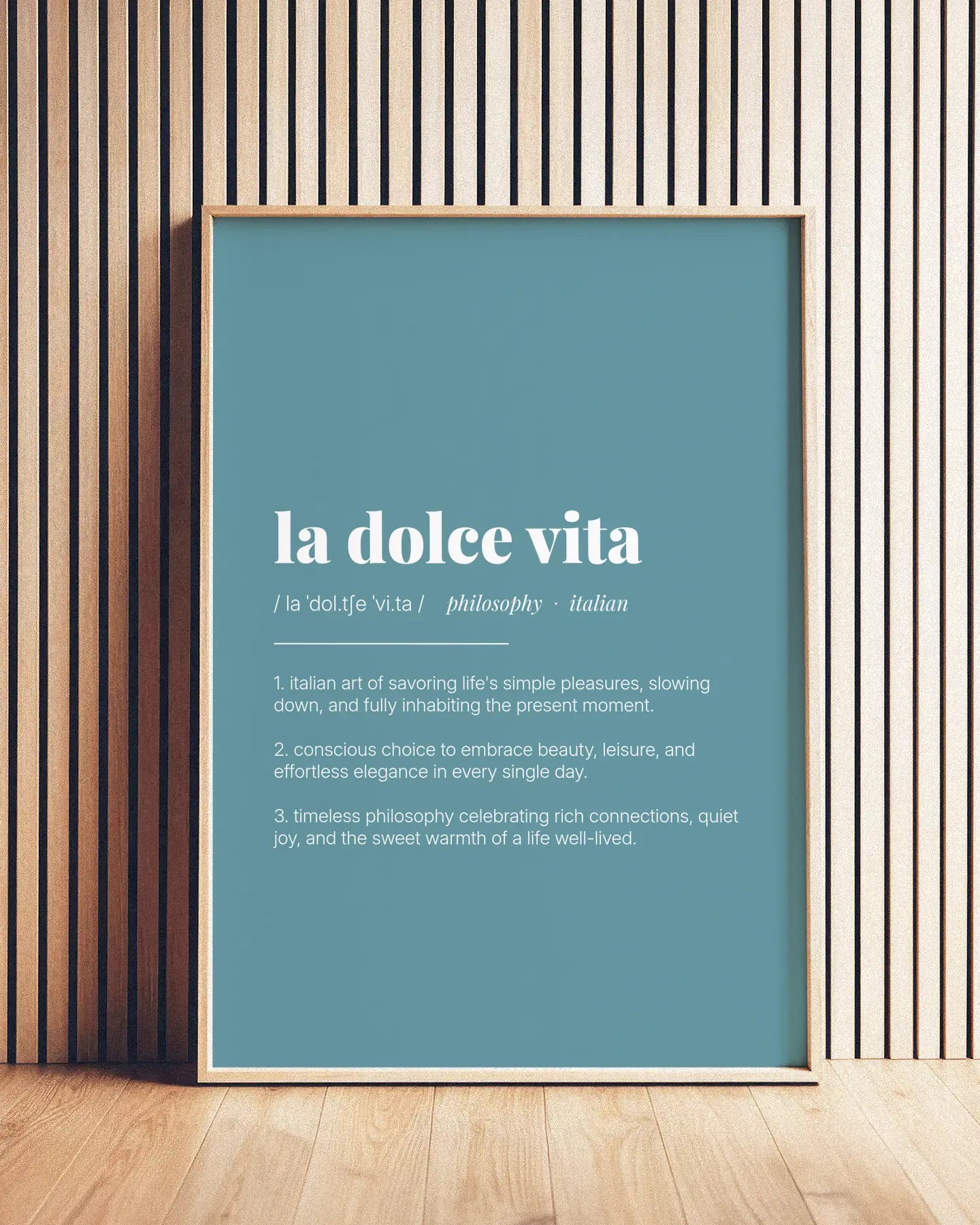 Definition Poster of La Dolce Vita on Sea Glass background