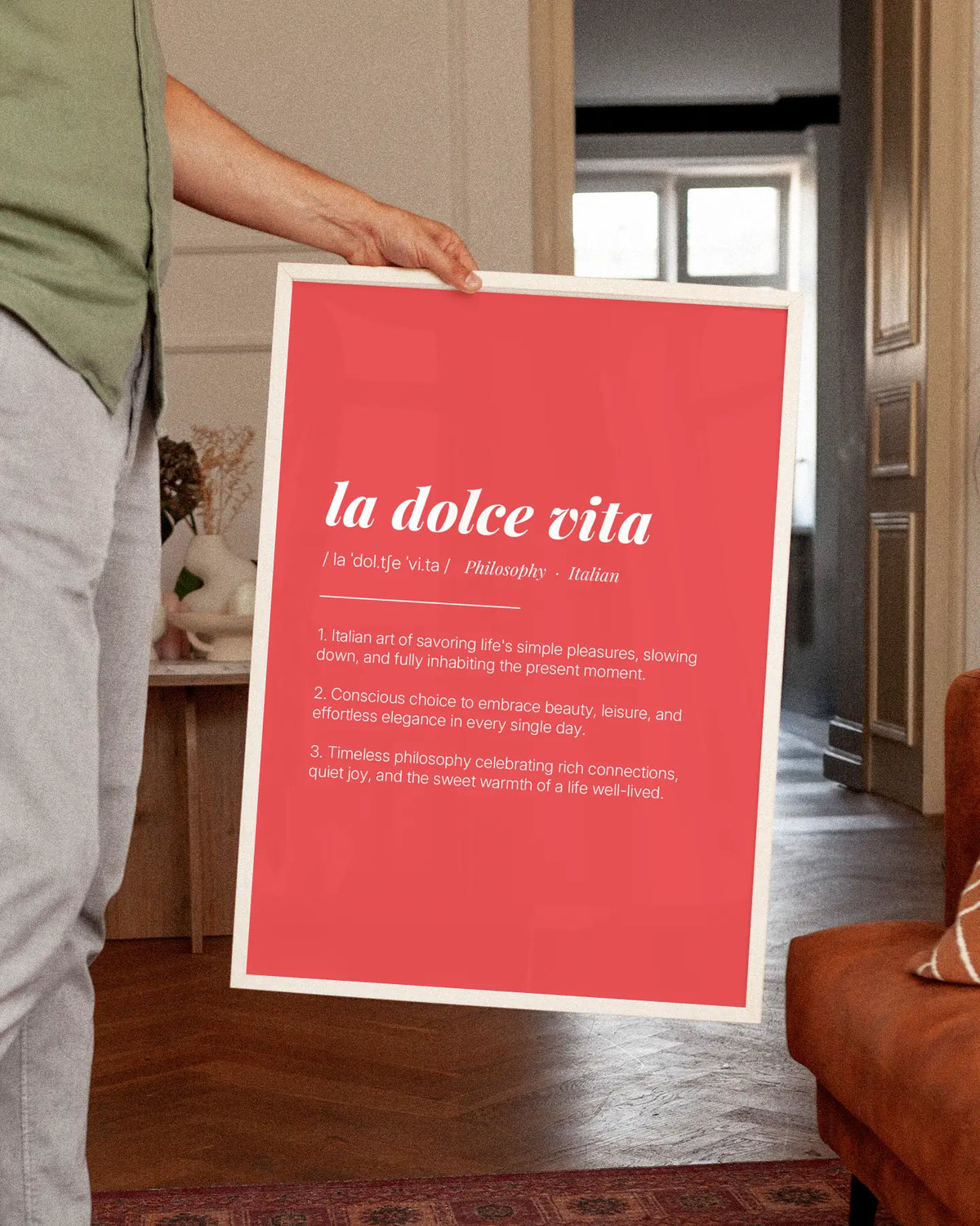 Definition Poster of La Dolce Vita on Strawberry background