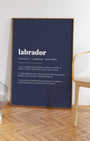 Definition Poster of Labrador on Deep Navy background
