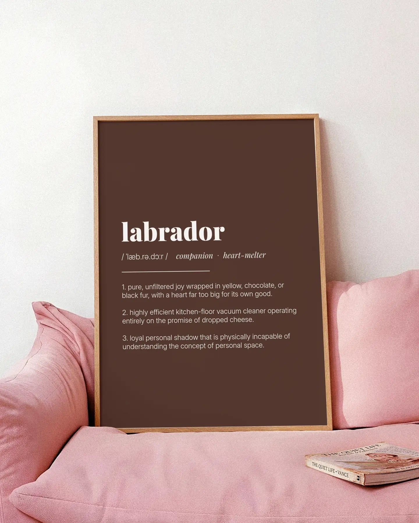 Definition Poster of Labrador on Espresso background