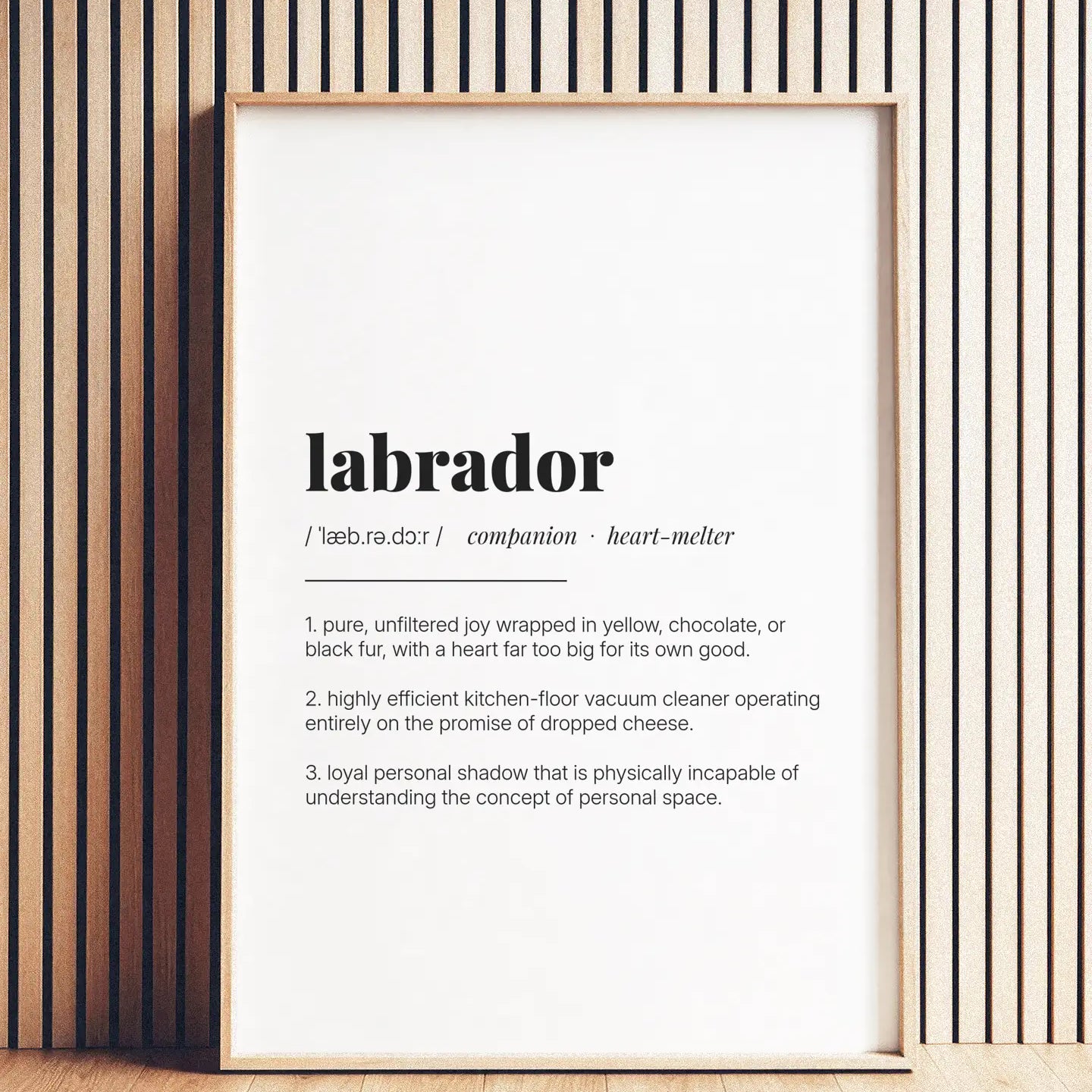 Definition Poster of Labrador on Gallery White background