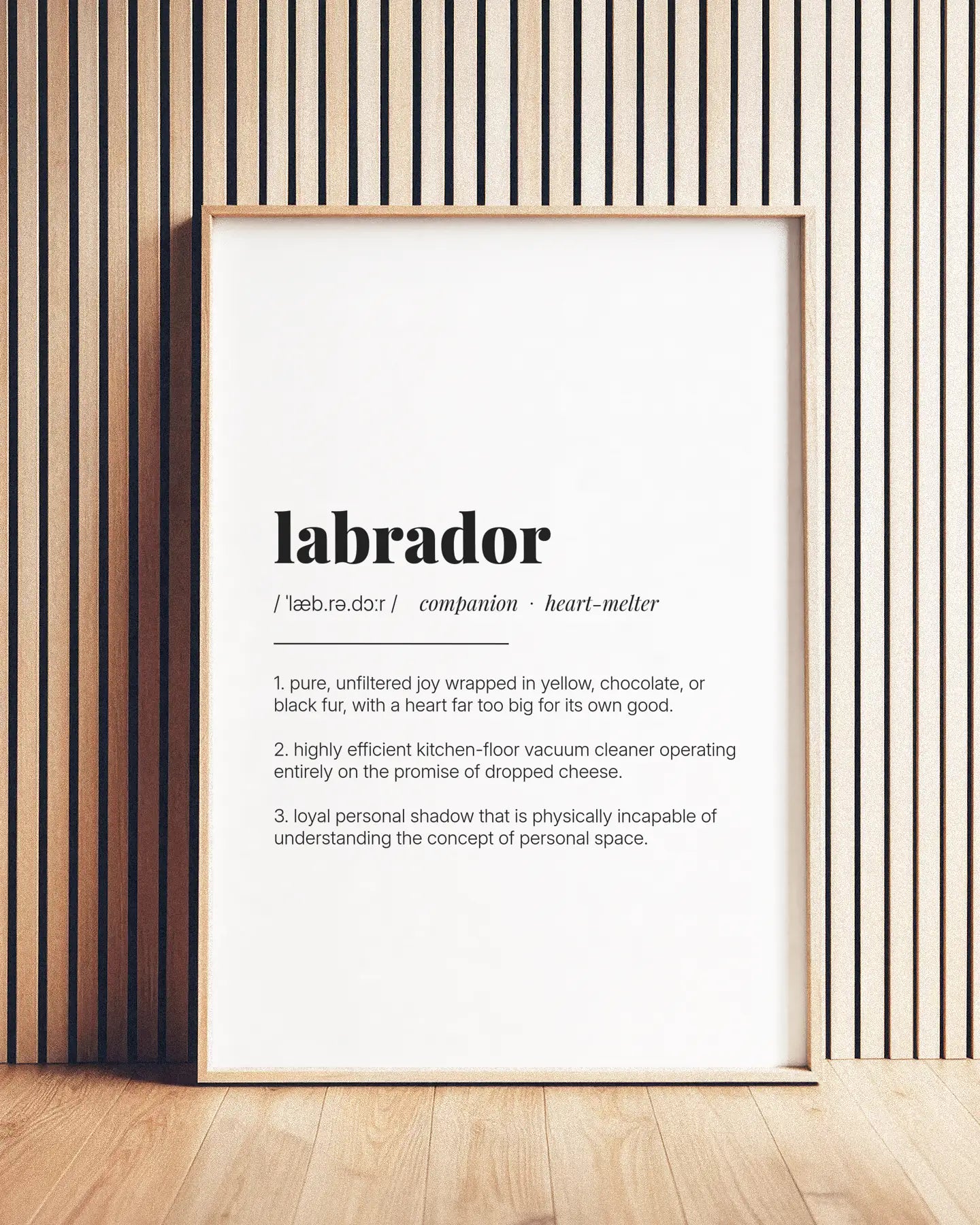 Definition Poster of Labrador on Gallery White background