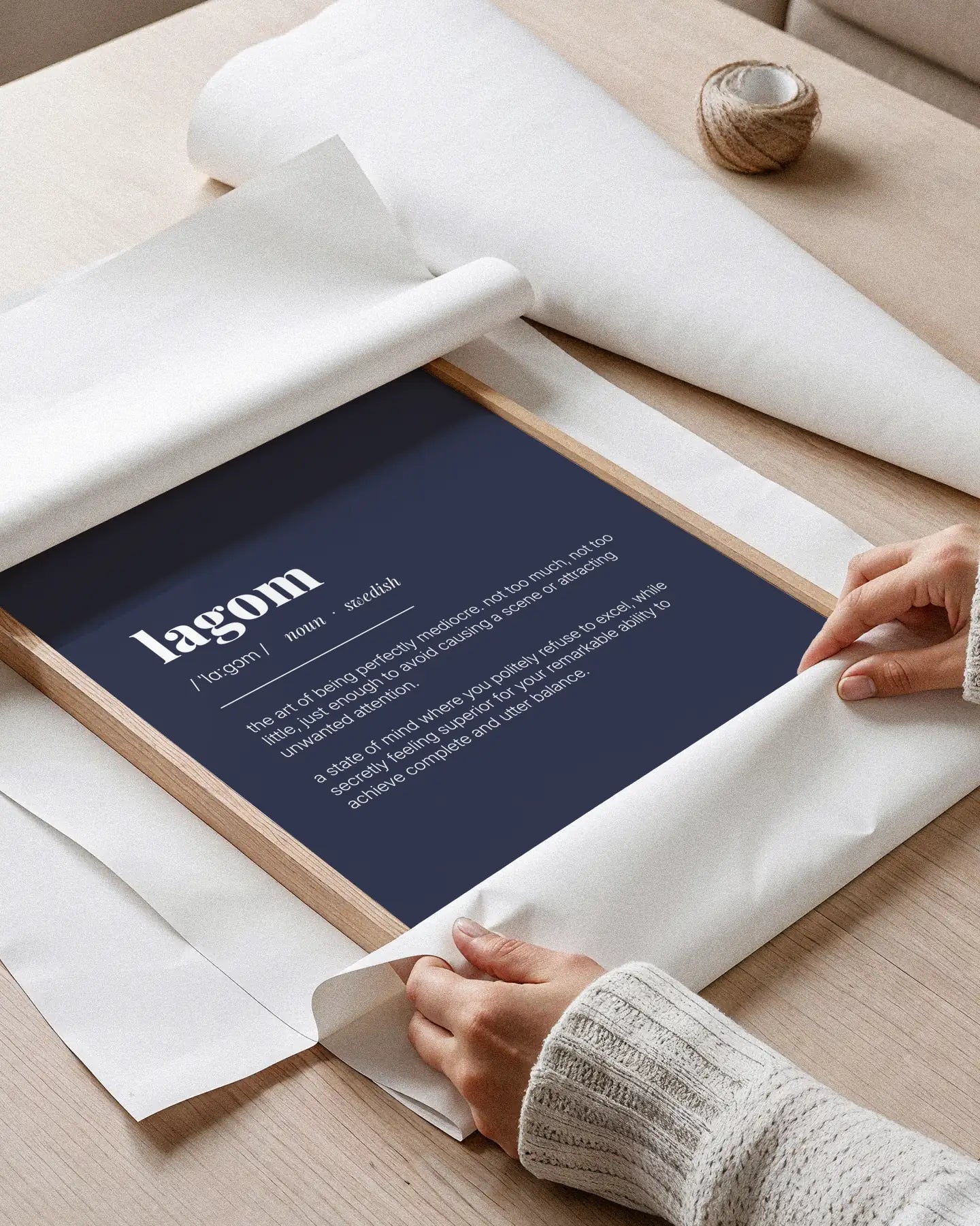Definition Poster of Lagom on Deep Navy background