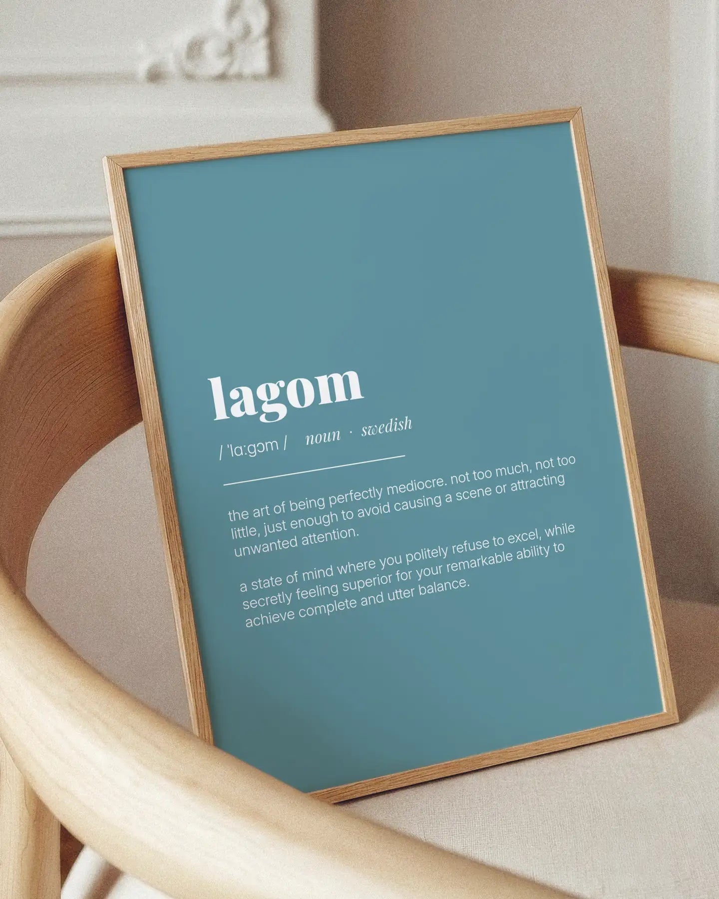Definition Poster of Lagom on Sea Glass background