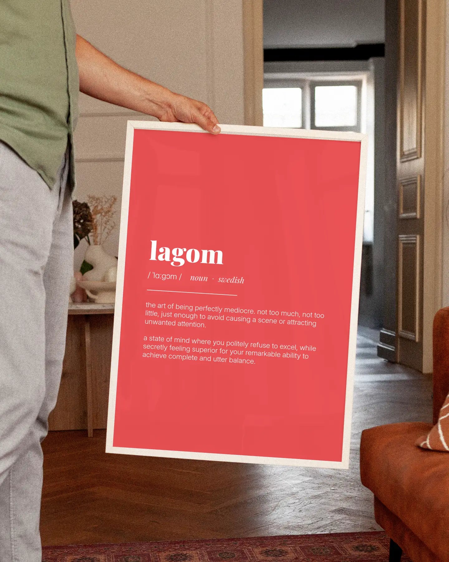 Definition Poster of Lagom on Strawberry background