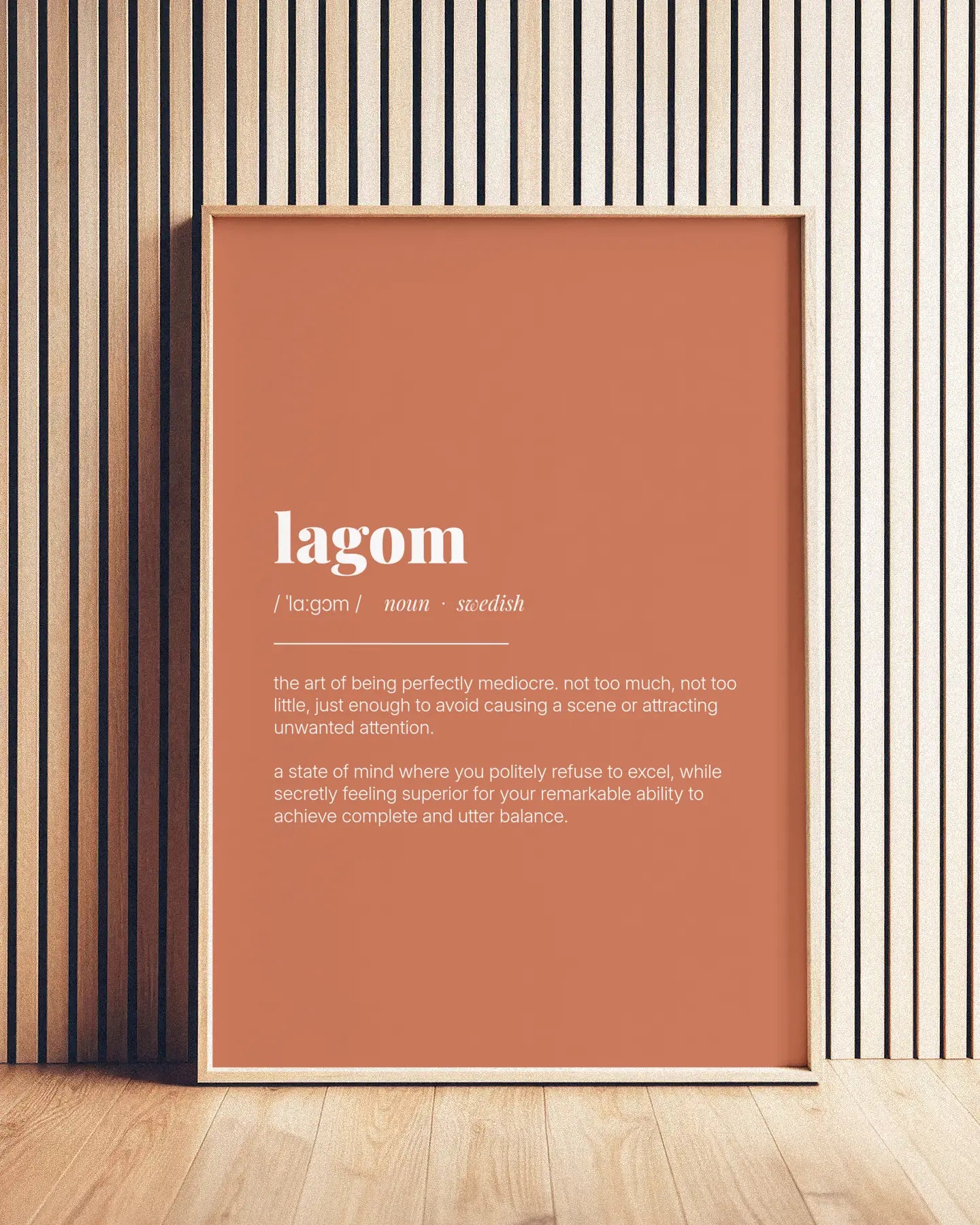 Definition Poster of Lagom on Terracotta background
