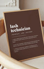 Definition Poster of Lash<br />Technician on Espresso background
