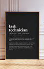 Definition Poster of Lash<br />Technician on Midnight Ink background