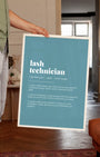 Definition Poster of Lash<br />Technician on Sea Glass background