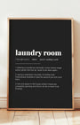 Definition Poster of Laundry Room on Midnight Ink background