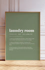 Definition Poster of Laundry Room on Sage Green background