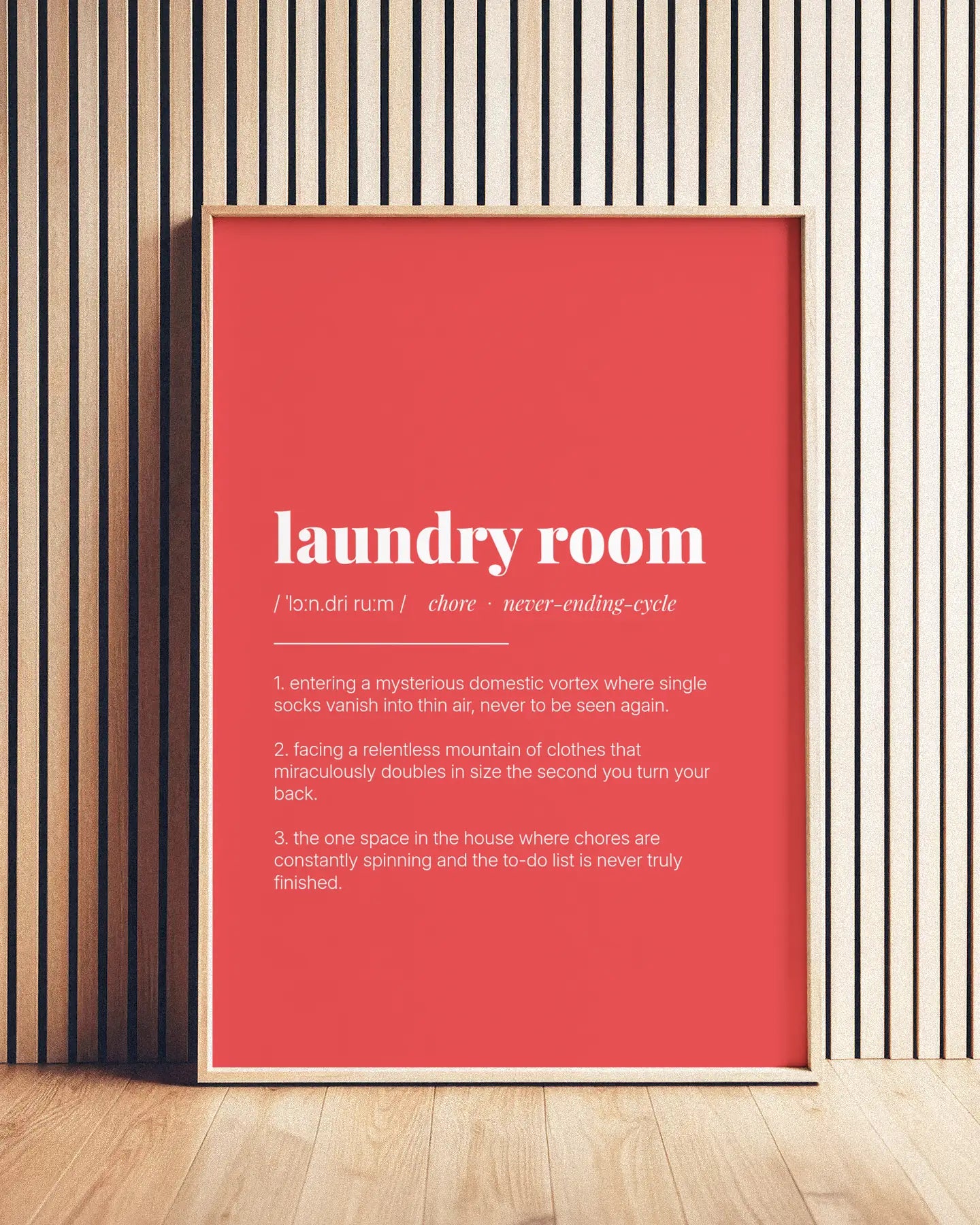 Definition Poster of Laundry Room on Strawberry background