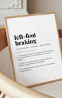 Definition Poster of Left-Foot<br />Braking on Gallery White background