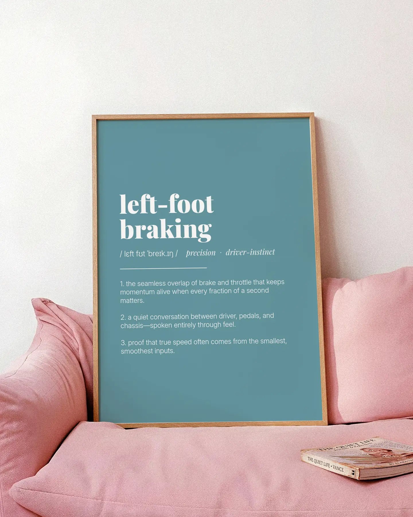Definition Poster of Left-Foot<br />Braking on Sea Glass background