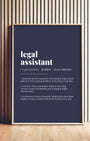Definition Poster of Legal<br />Assistant on Deep Navy background