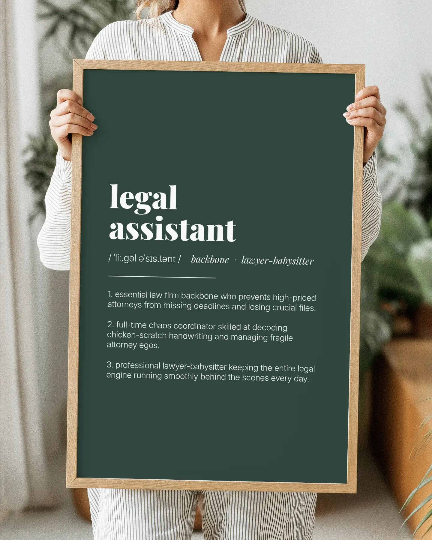 Definition Poster of Legal<br />Assistant on Emerald background