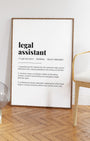 Definition Poster of Legal<br />Assistant on Gallery White background