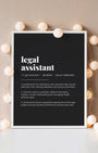 Definition Poster of Legal<br />Assistant on Midnight Ink background