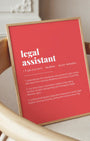Definition Poster of Legal<br />Assistant on Strawberry background