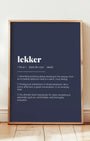 Definition Poster of Lekker on Deep Navy background