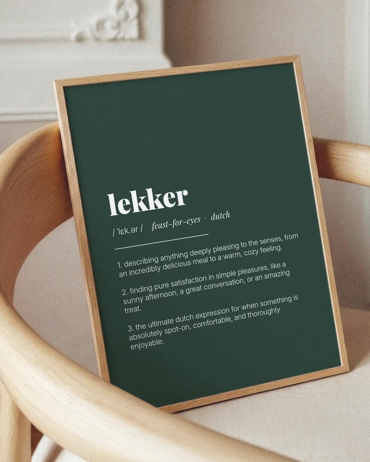 Definition Poster of Lekker on Emerald background