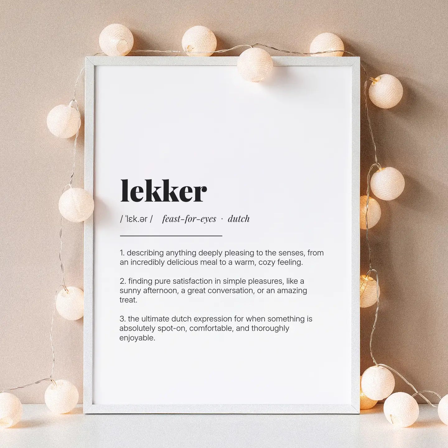 Definition Poster of Lekker on Gallery White background