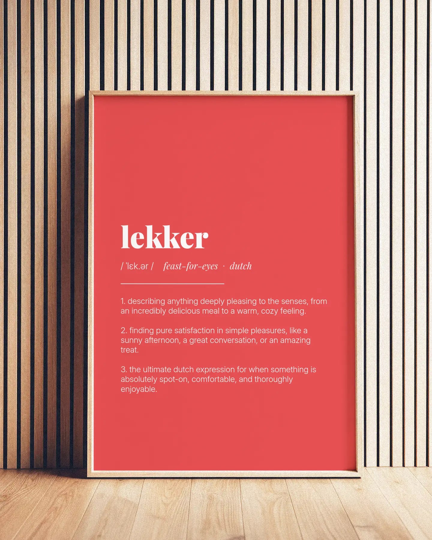 Definition Poster of Lekker on Strawberry background