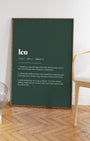 Definition Poster of Leo on Emerald background