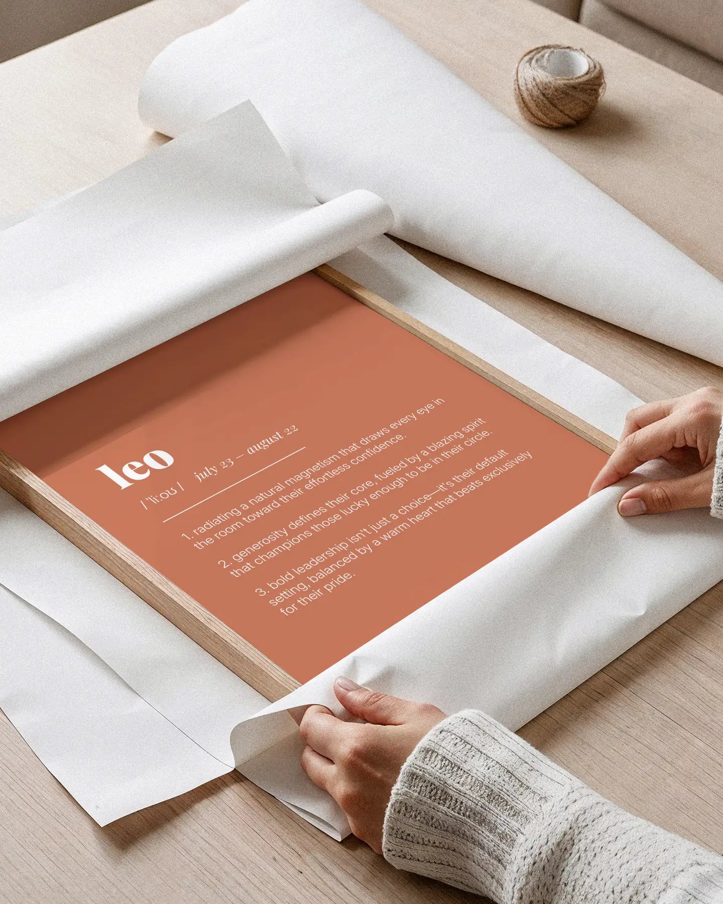 Definition Poster of Leo on Terracotta background