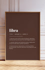 Definition Poster of Libra on Espresso background