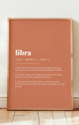 Definition Poster of Libra on Terracotta background