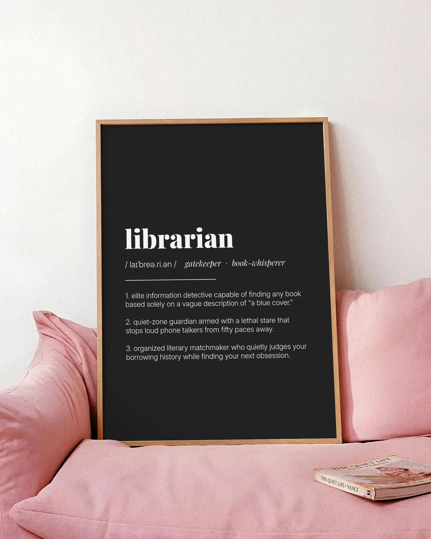 Definition Poster of Librarian on Midnight Ink background