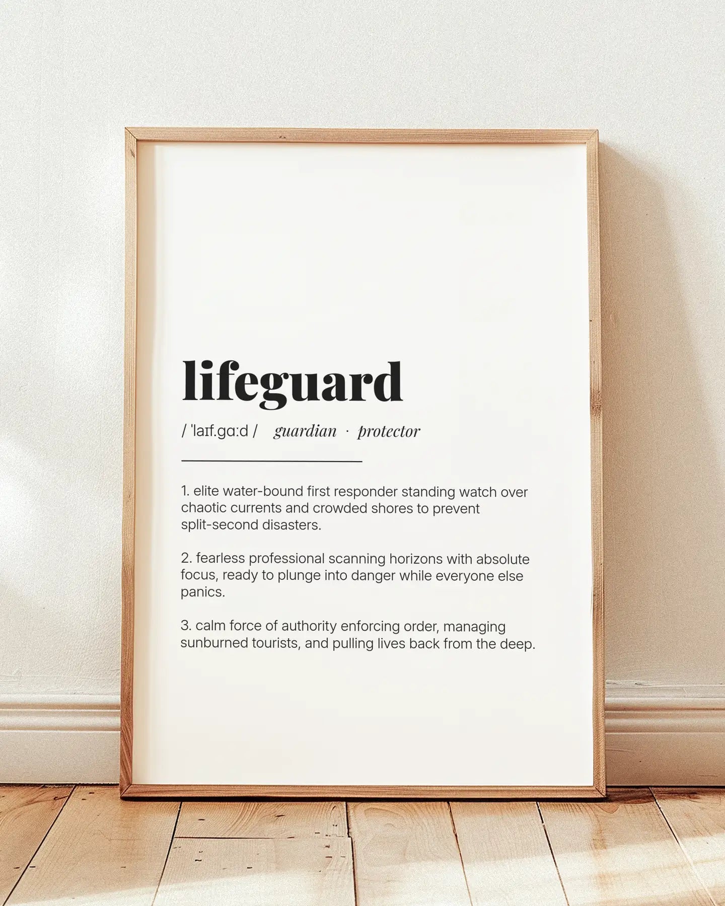 Definition Poster of Lifeguard on Gallery White background
