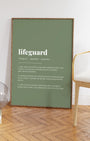 Definition Poster of Lifeguard on Sage Green background