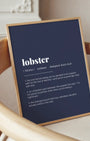 Definition Poster of Lobster on Deep Navy background