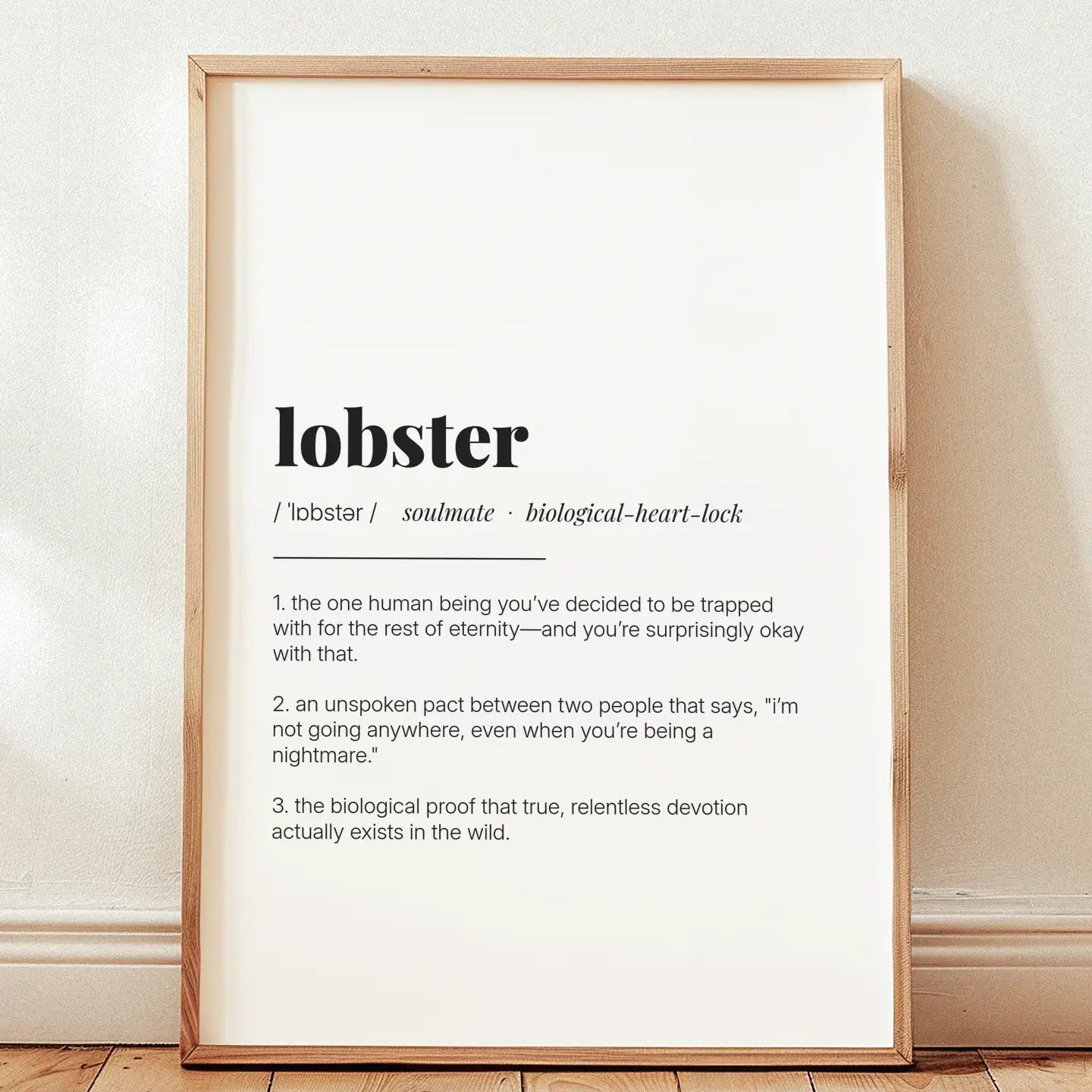 Definition Poster of Lobster on Gallery White background