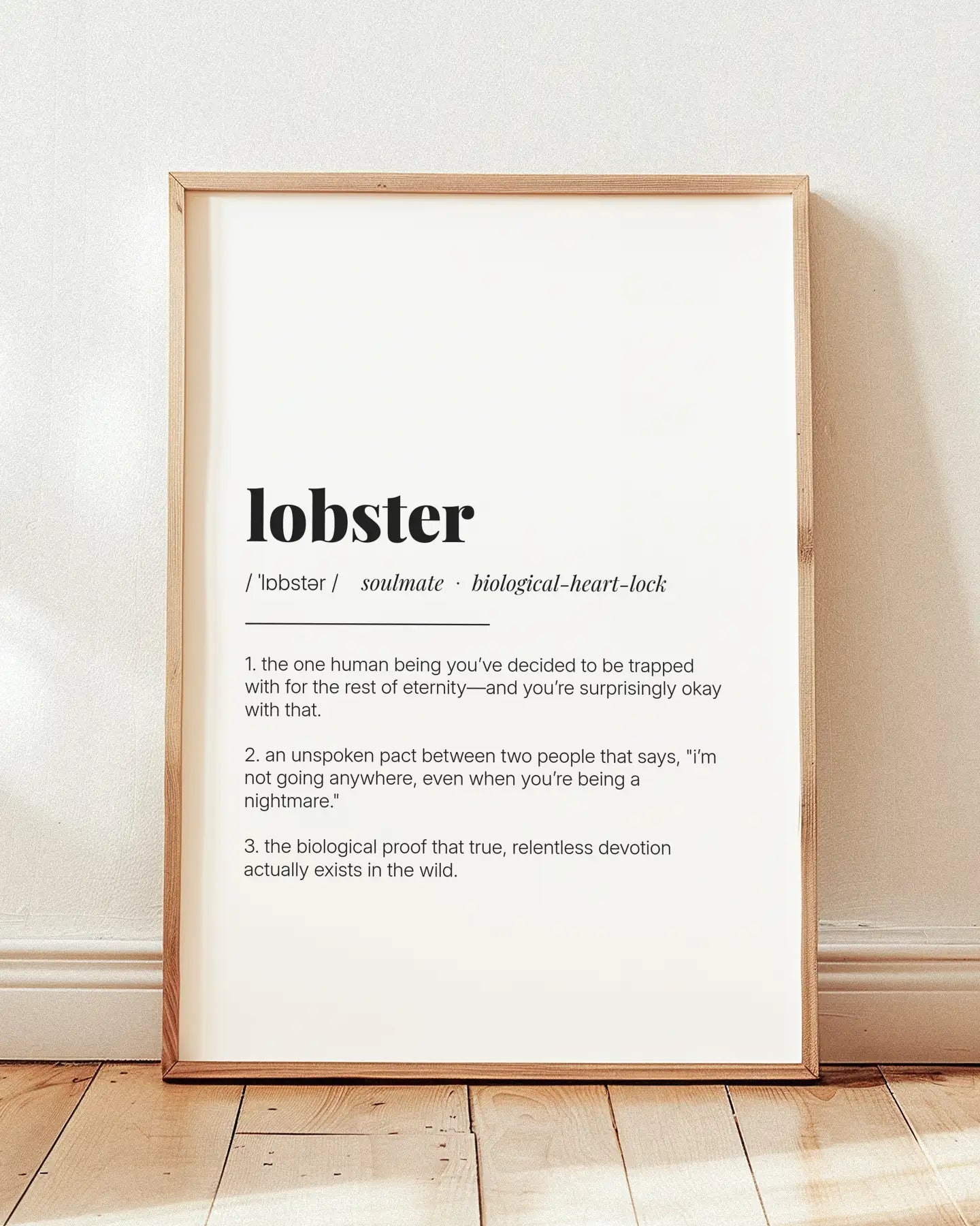 Definition Poster of Lobster on Gallery White background
