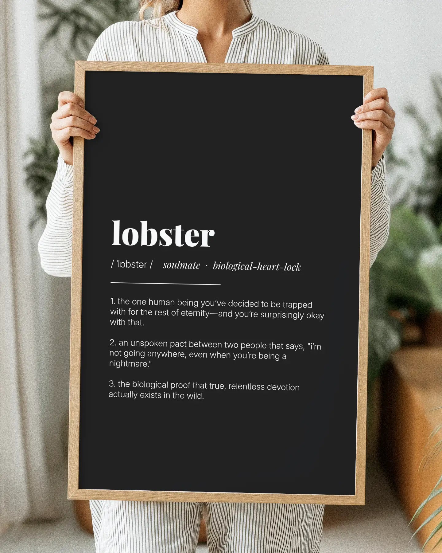 Definition Poster of Lobster on Midnight Ink background
