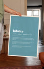 Definition Poster of Lobster on Sea Glass background