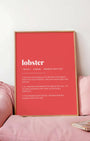 Definition Poster of Lobster on Strawberry background