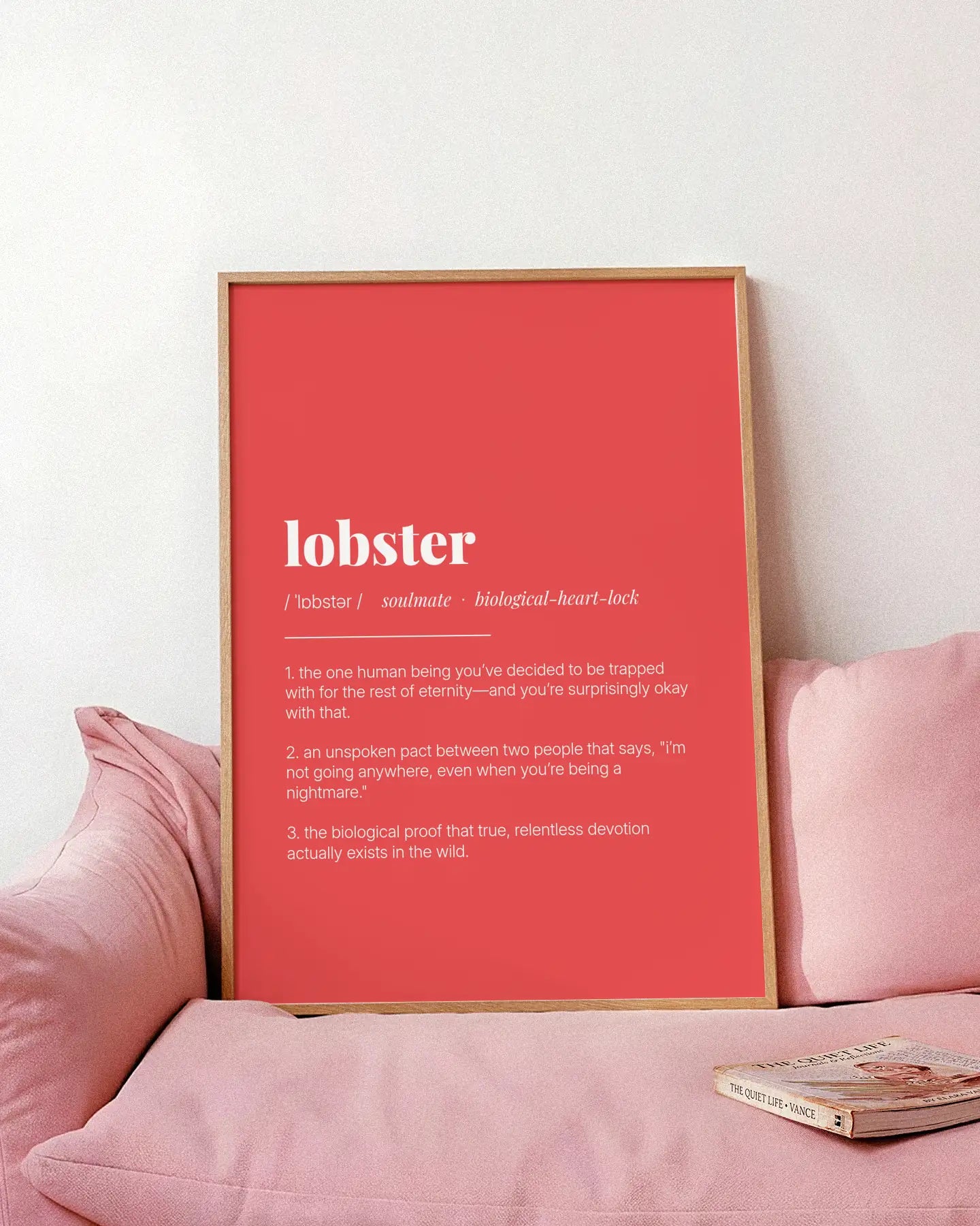 Definition Poster of Lobster on Strawberry background