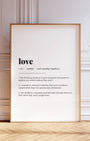 Definition Poster of Love on Gallery White background