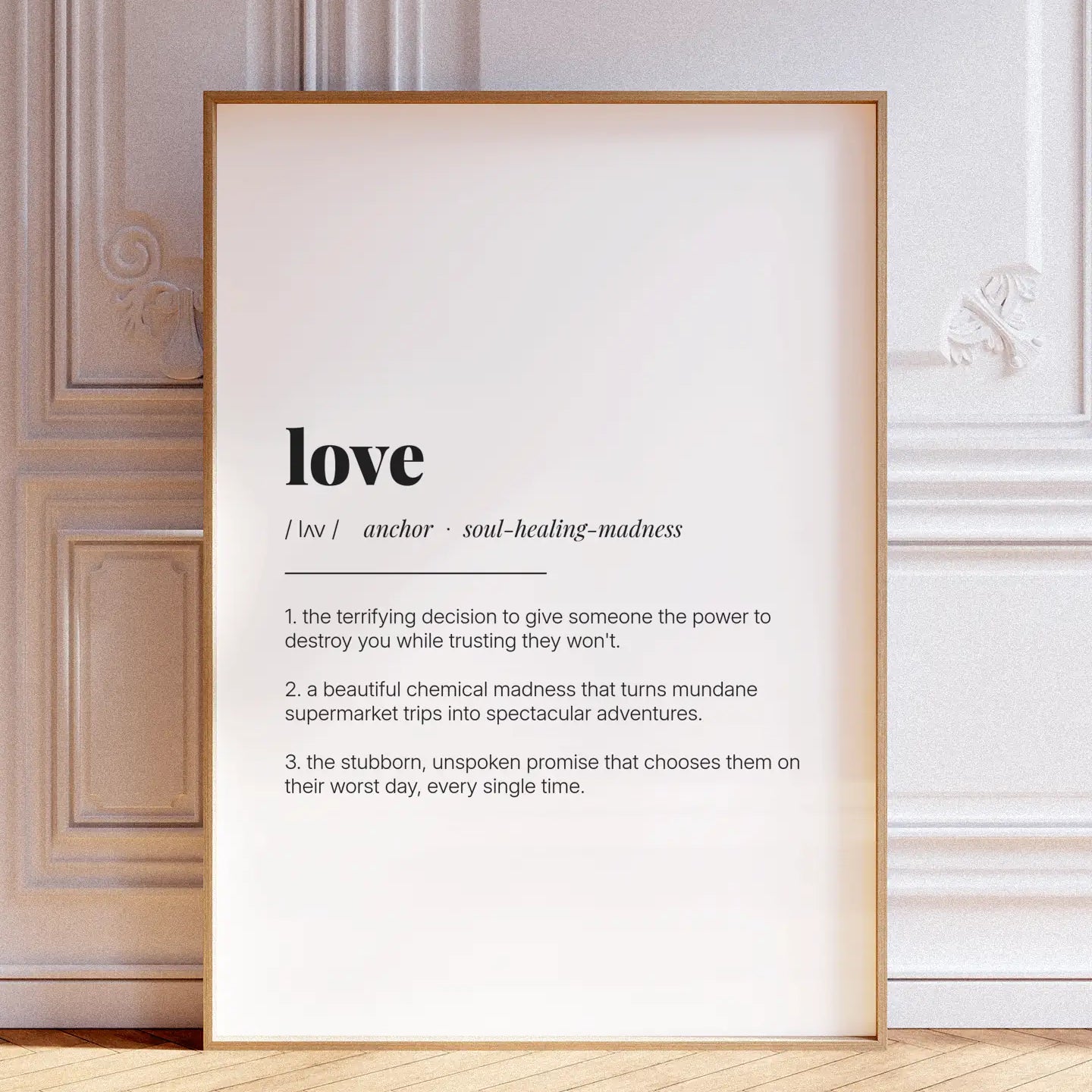 Definition Poster of Love on Gallery White background