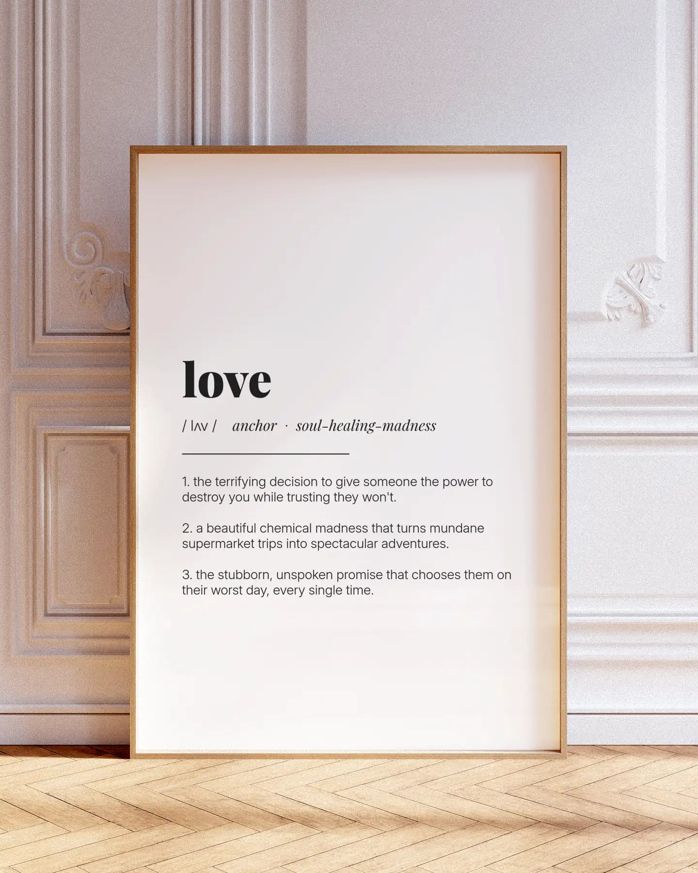 Definition Poster of Love on Gallery White background